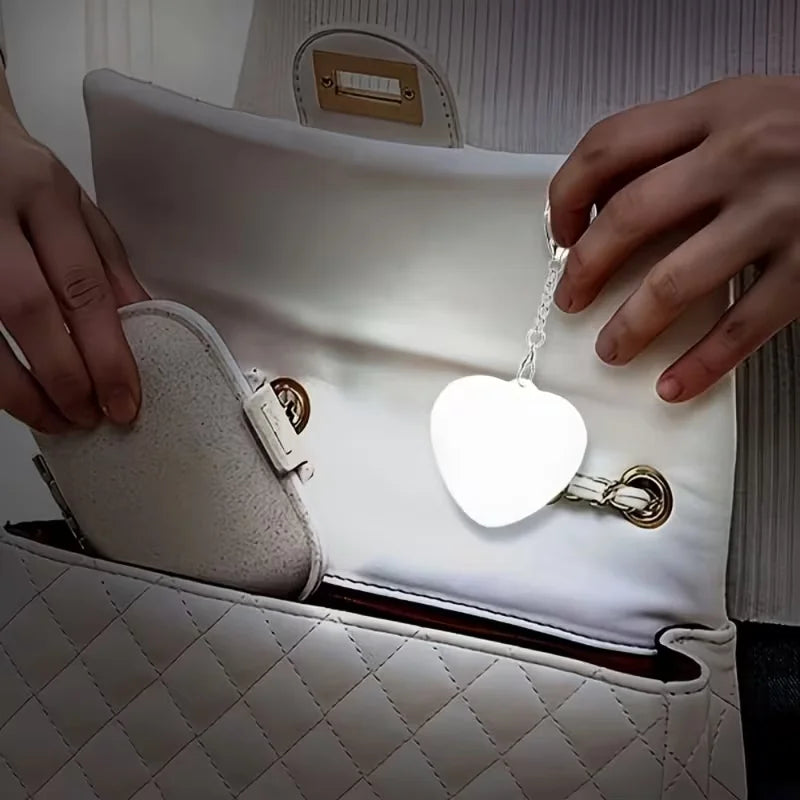 Glow Heart Light Rechargeable Purse Light Touch-Sensitive Heart Cloud Shaped LED Bag Lamp Women USB Charging Compact Wallet Ligh Peaceful Pleasures Health and Wellness