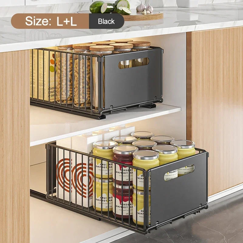 Pull Out Cabinet Organizer | Kitchen Slide-Out Storage Rack