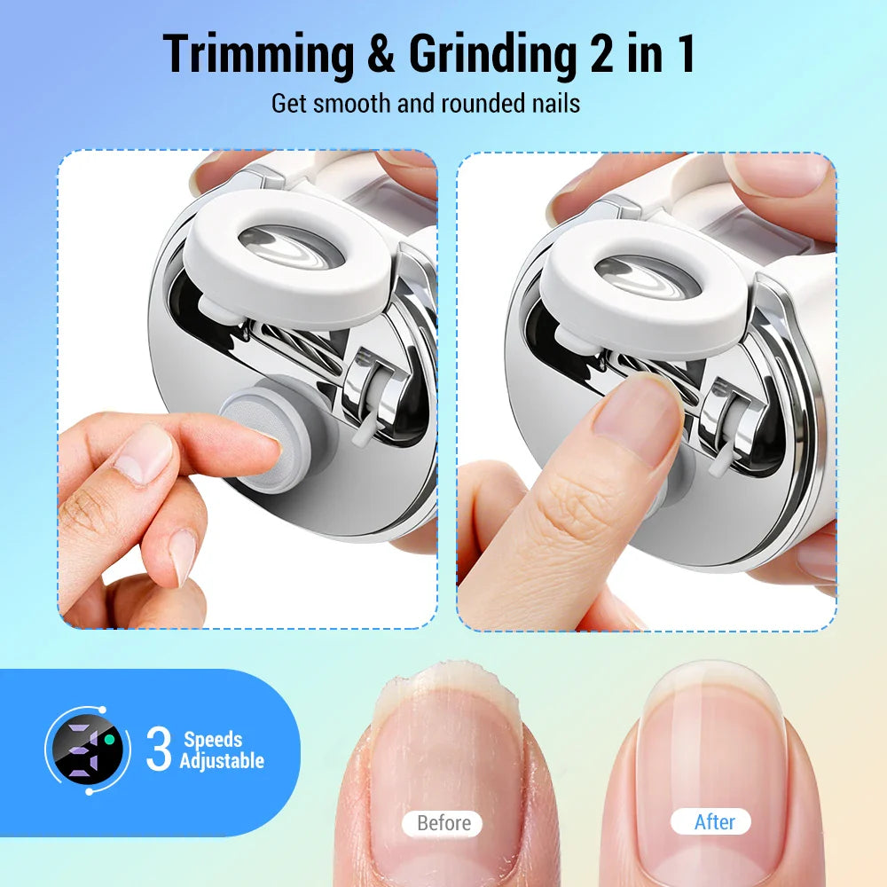 AFDEAL Electric Nail Trimmer – Dual Blade, LED & Magnifier