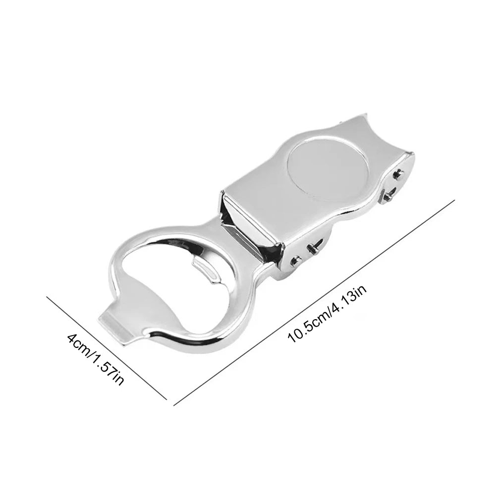 Stainless Steel Bartender Soda Water Bottle Opener Home Carbonated Beverage Storage Device Multifunctional Folding Can Opener Peaceful Pleasures Health and Wellness Silver