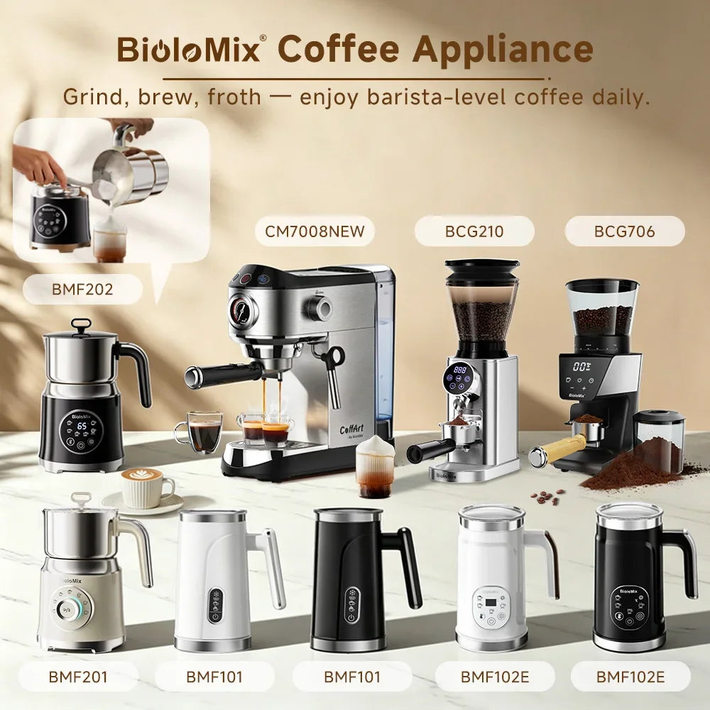 BioloMix 20 Bar Semi-Auto Espresso Machine with Steam Frother – 1350W Coffee Machine Peaceful Pleasures Health and Wellness