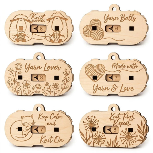 Wildflowers Birch Wood Row Counter for Knitting & Crochet Knitting Row Counter Peaceful Pleasures Health and Wellness