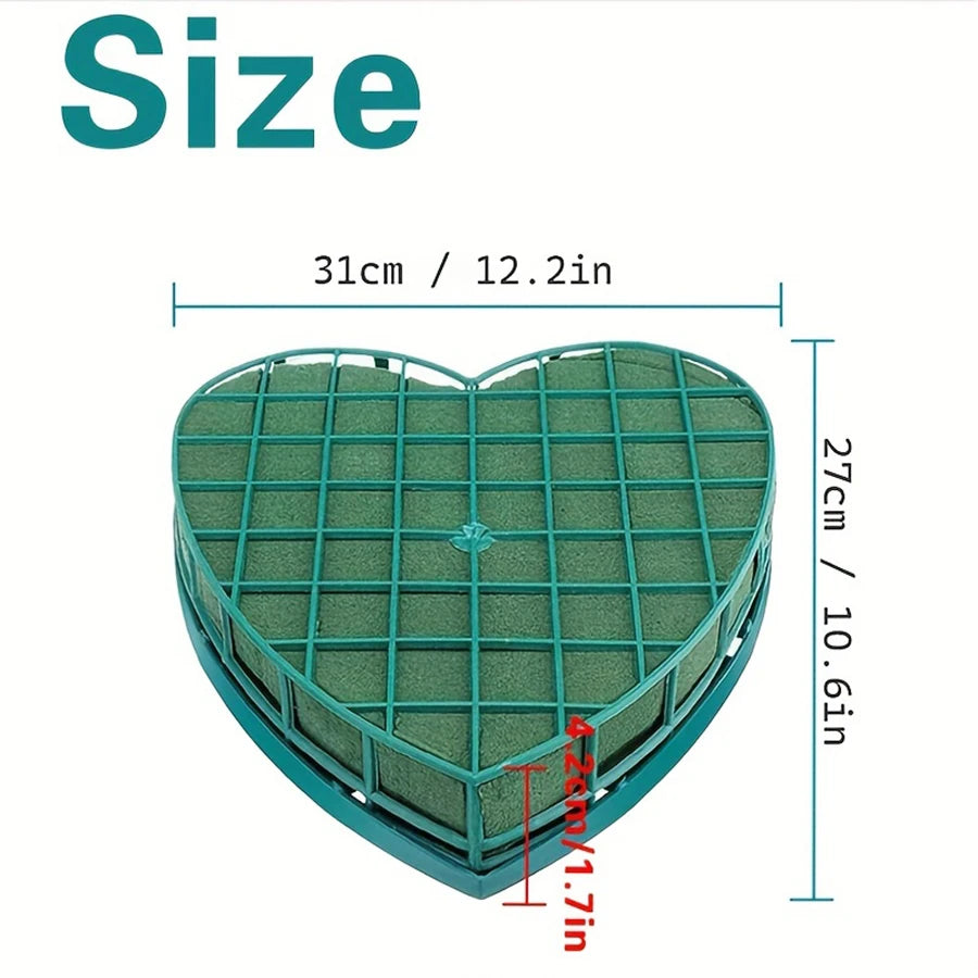 Heart Shaped Floral Foam Block with Suction Cup Tray