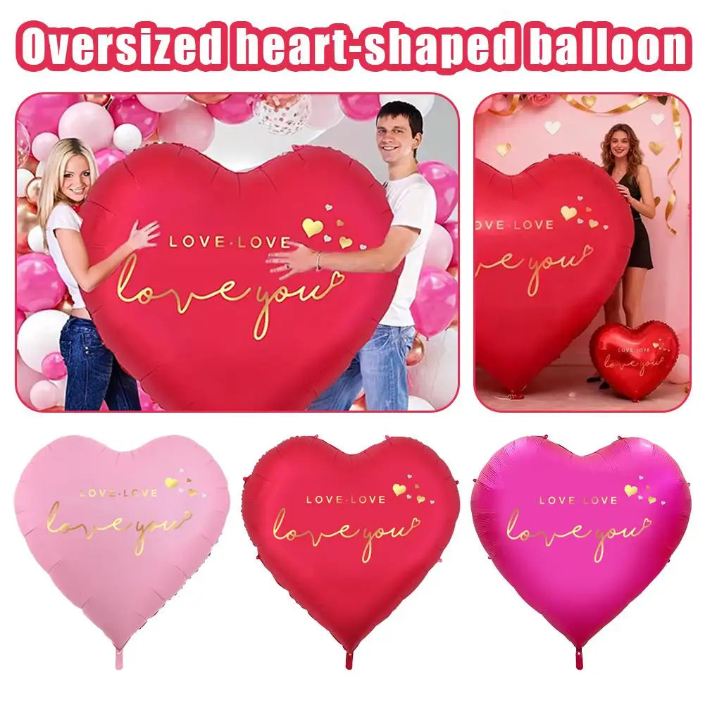 63-Inch Heart Foil Balloon | Wedding & Valentine Party Decor