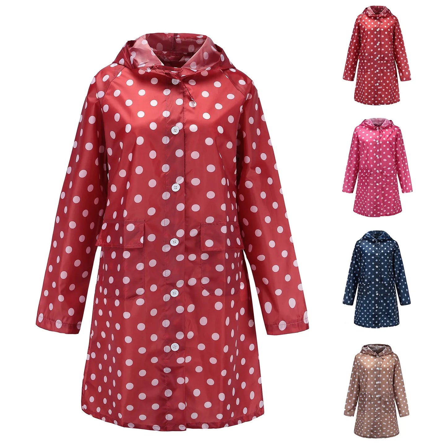 Waterproof Hooded Raincoat | Long Unisex Rain Jacket 95cm
