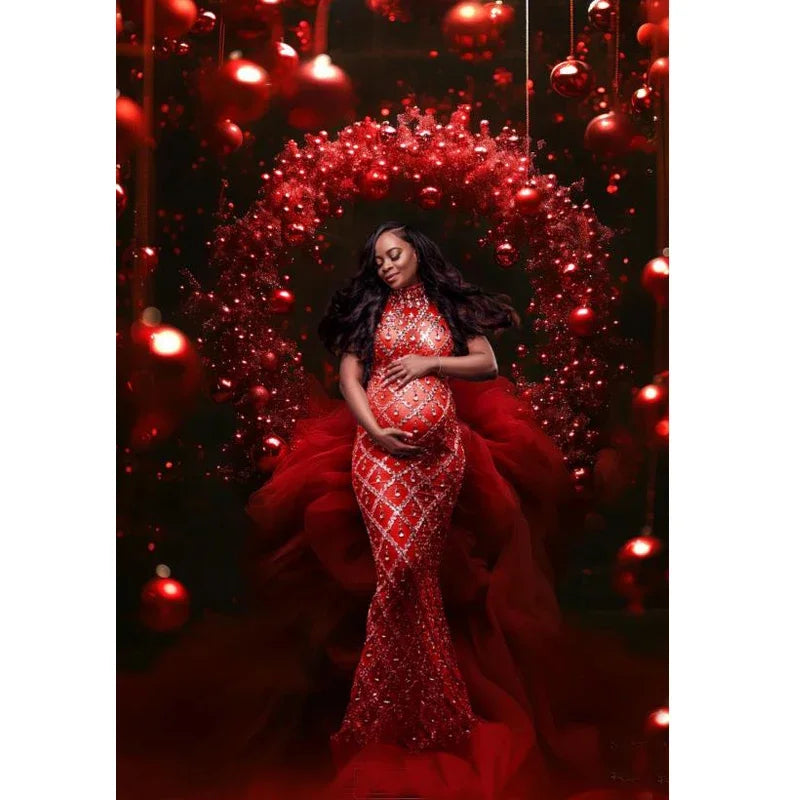 Shiny Rhinestone Women Evening Diamond Dress maternity dresses photoshoot baby shower vestidos para embarazadas فساتين حوامل Peaceful Pleasures Health and Wellness