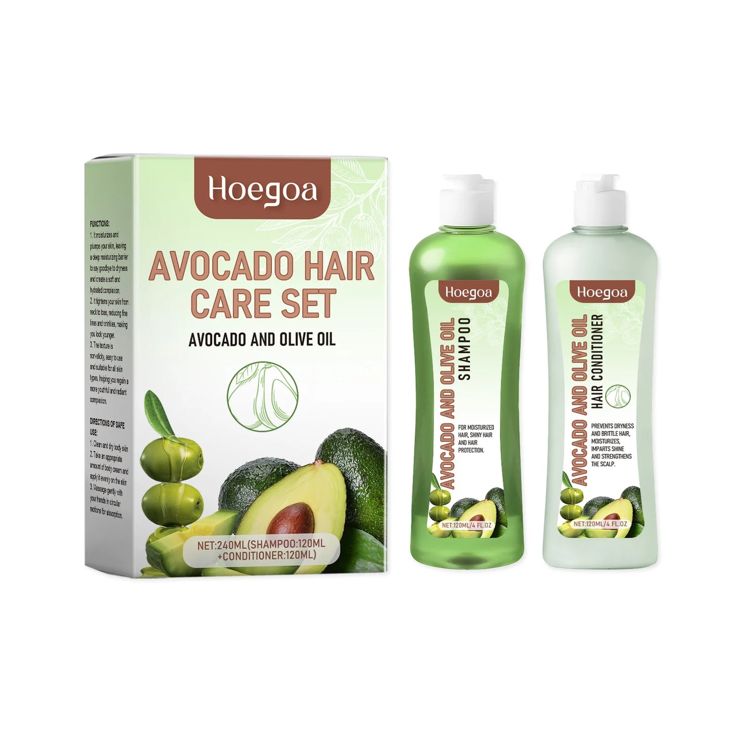 Hair Growth Shampoo Conditioner Set Repairing Strengthen Root Deep Nourish Anti Frizzy Dry Hair Oil Control Smoothing Hair Care Peaceful Pleasures Health and Wellness Avocado Oil