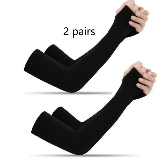 UV Arm Sleeves for Cycling & Driving – 2 Pairs Black Arm Sleeves Peaceful Pleasures Health and Wellness 2pairs