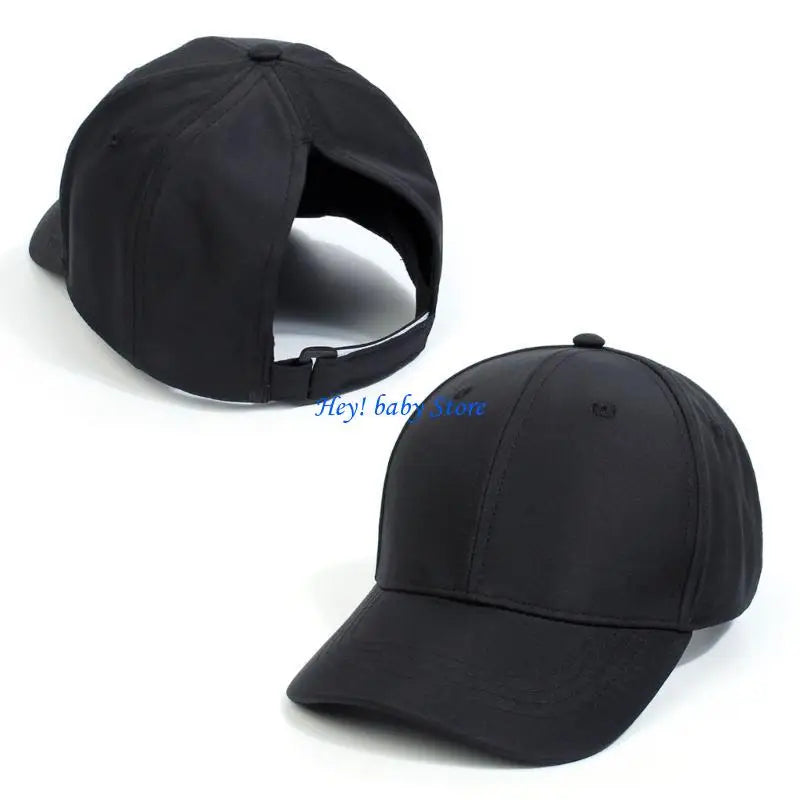Girls Ponytail Hole Baseball Cap | Breathable Kids Sun Hat