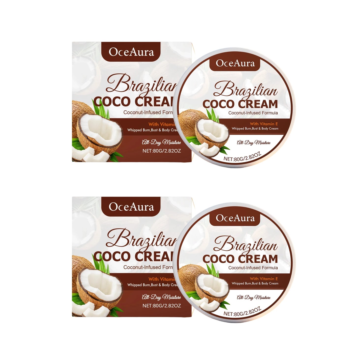 Coconut Oil Moisturizer Repair Damaged Dry Skin Deep Nourishing Brightening Anti Crack Smoothing Softening Skin Hydrating Cream Peaceful Pleasures Health and Wellness 160g boxed