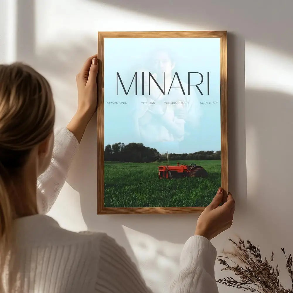 Minari Movie Poster – HD Self-Adhesive Waterproof Wall Art Movie Wall Poster Peaceful Pleasures Health and Wellness White4 21X30cmNoframe