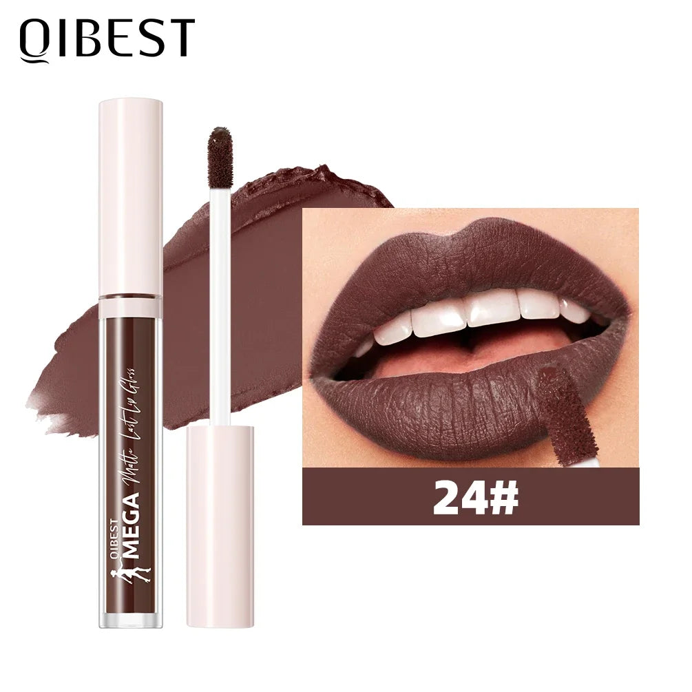 QIBEST 24-Shade Matte Liquid Lipstick | Waterproof Long-Lasting