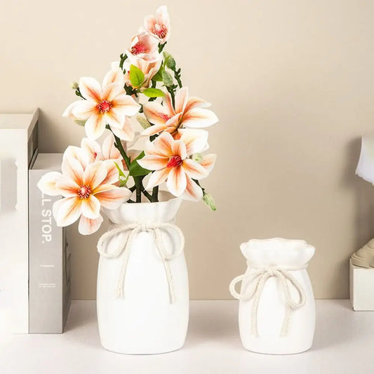 Nordic Bow Design Plastic Flower Vase | Modern Desktop Décor Decorative Vase Oasis Select