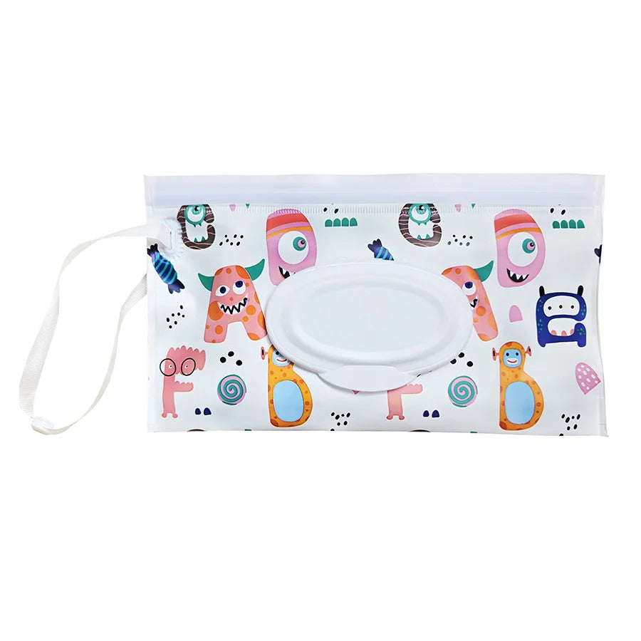 Baby Wet Wipe Pouch EVA Flip Cover | Refillable Stroller Bag