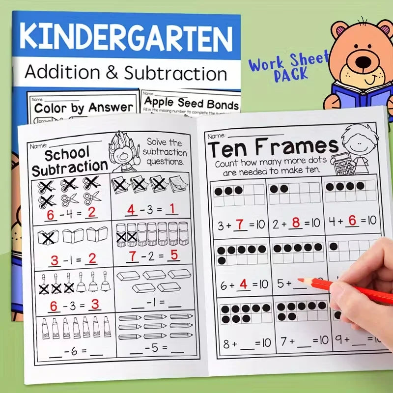 32-Page Math Workbook Preschool Kindergarten Students Addition