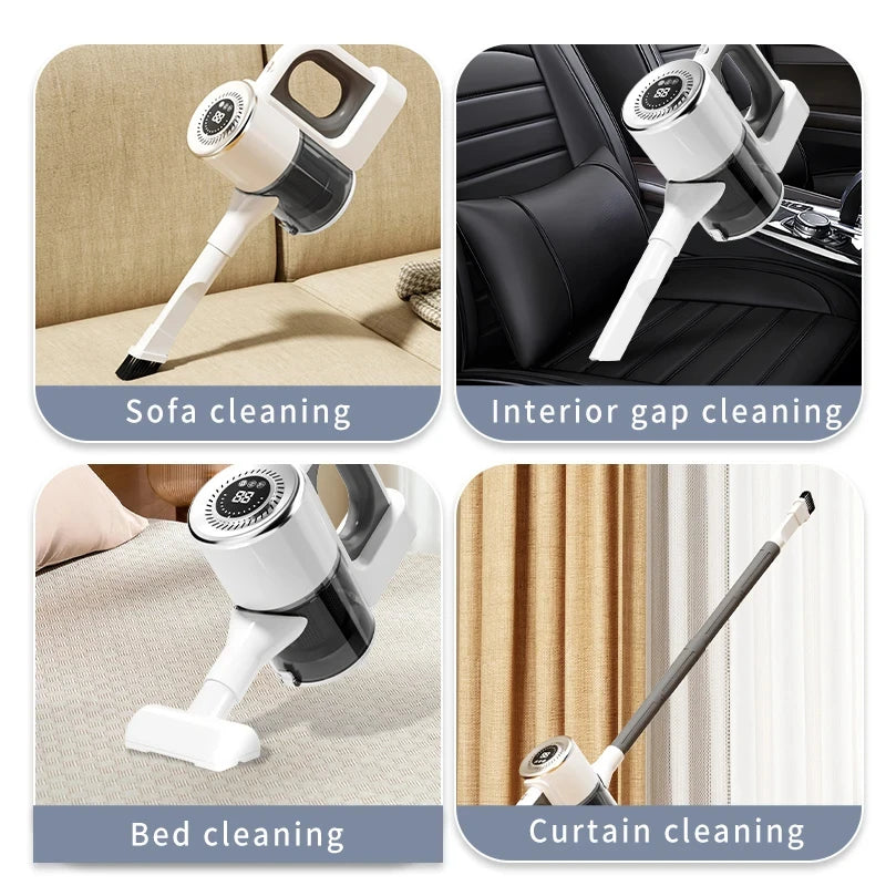 HOMEFISH Cordless Hoover Lightweight Household Hoover For Hard Floors and Carpets with 15,000 Pa Suction Power Peaceful Pleasures Health and Wellness