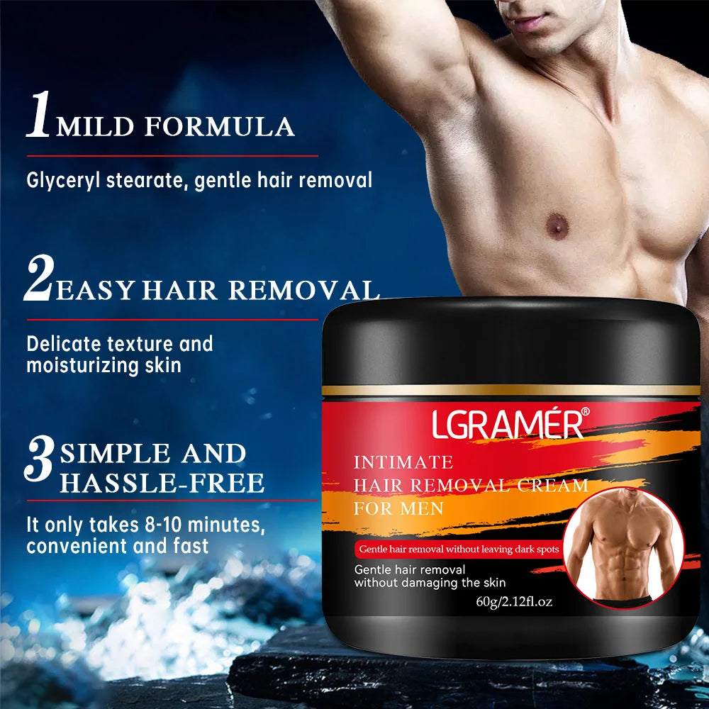 LGRAMER Men's Painless Hair Removal Cream – Body & Armpit