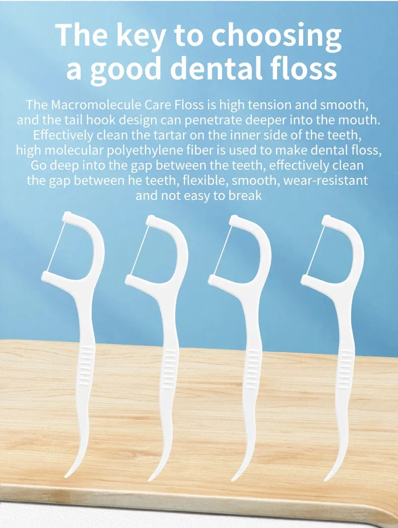 Ultra-Fine Silicone Toothpicks | Portable Dental Floss Picks