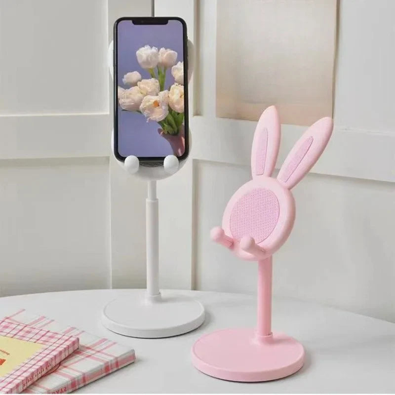 Cute Rabbit Phone Stand – Adjustable Desktop Holder for Phones