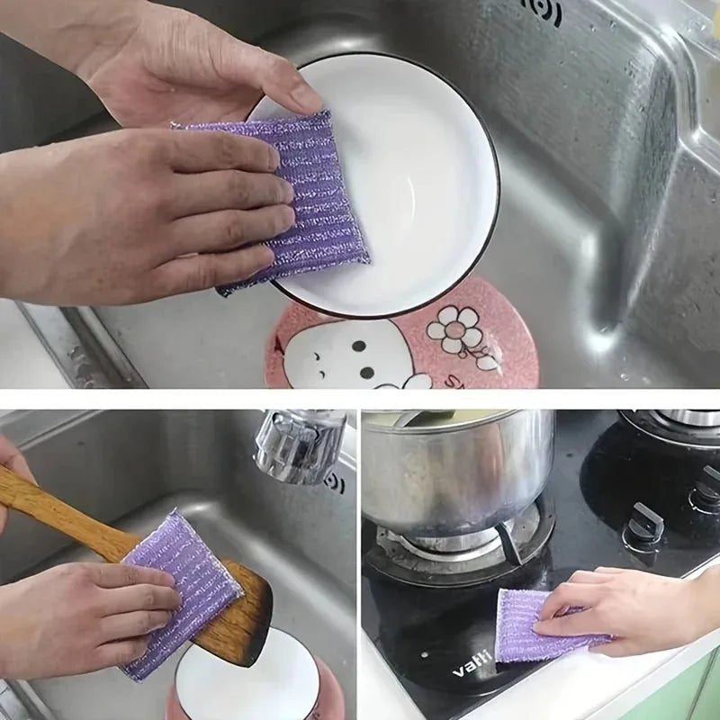 8pcs-Double-sided Kitchen Dishwashing Sponge Household Cleaning Sponge Wipe Scouring Pad Cleaning Supplies Cleaning Tool Peaceful Pleasures Health and Wellness