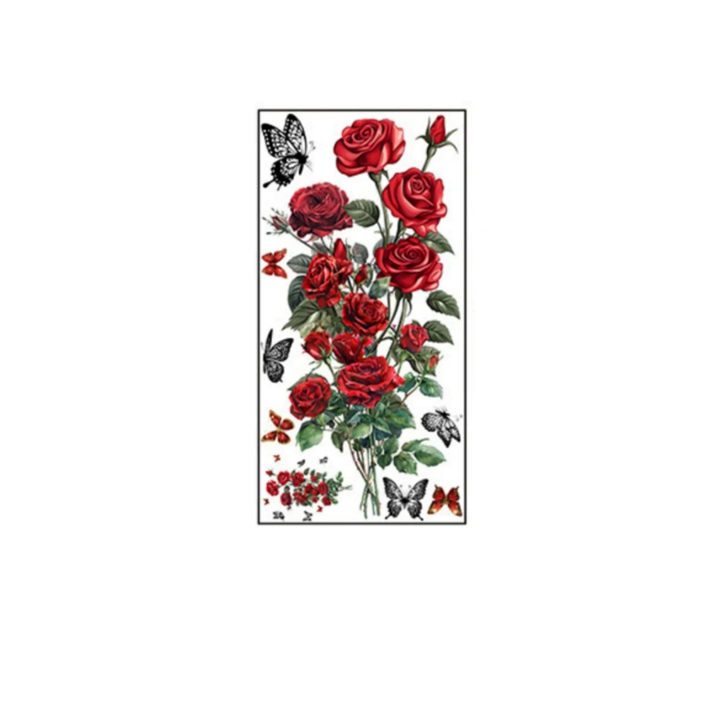 Red Rose Wall Stickers – Self-Adhesive DIY Floral Home Decor