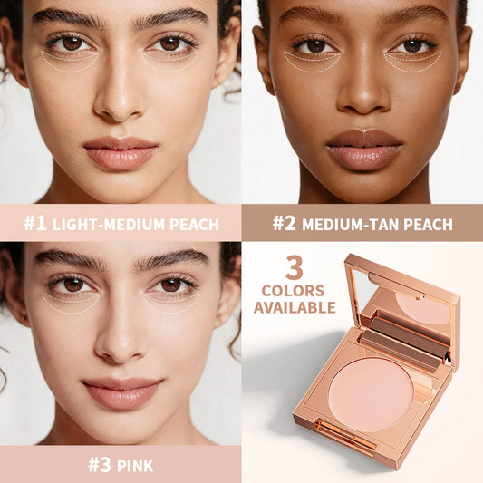 CC Full Colored Clay CC Undereye Corrector Matte Full Coverage Pressed Powder Foundation With Puff Applicator Waterproof Makeup Peaceful Pleasures Health and Wellness