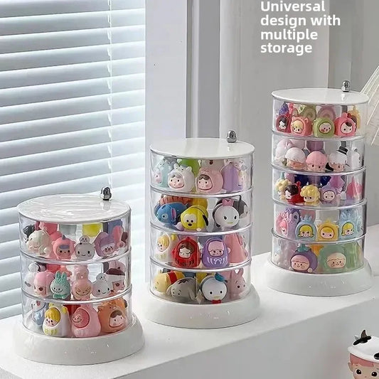 Rotating Multi-Layer Jewelry & Figurine Storage Box – Dustproof Rotating Storage Box Peaceful Pleasures Health and Wellness