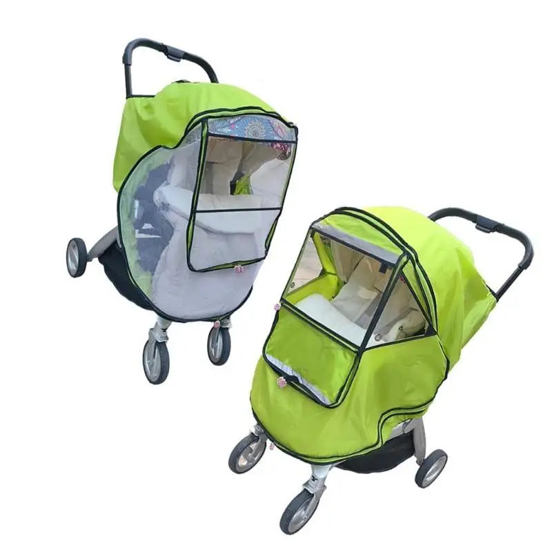 Windproof Baby Stroller Cover with Insect Net & Rain Shield