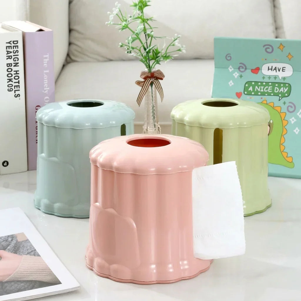 Double Opening Tissue Box Holder | Modern Desk Organizer