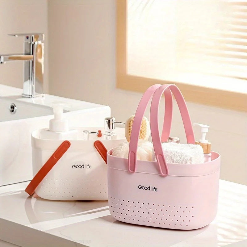 Portable Shower Caddy Basket – Plastic Organizer Tote with Handles