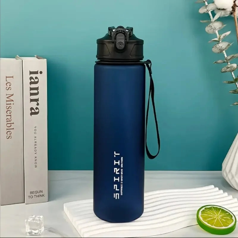 750ml Frosted BPA-Free Sports Water Bottle with Carry Rope