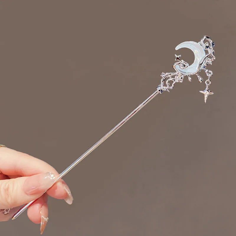 Moonlight Stone Hairpin New Chinese Modern Simple Hairpin Headpiece Peaceful Pleasures Health and Wellness