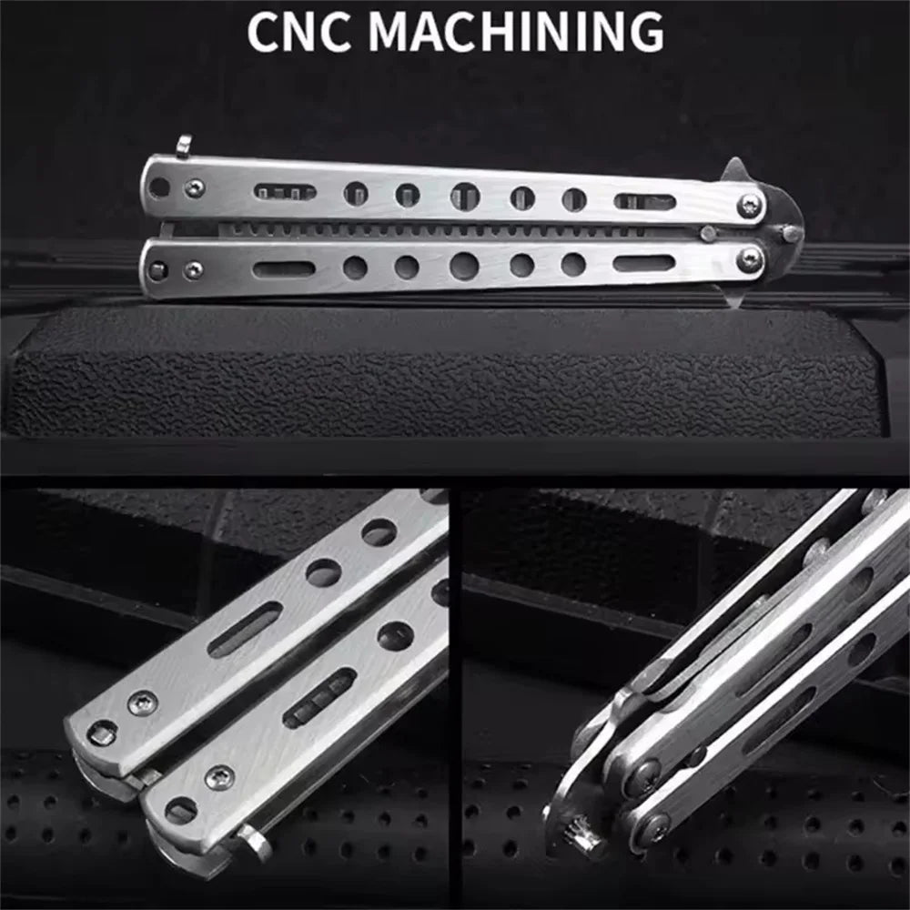 Butterfly Knife Trainer Comb | Folding Stainless Steel Pocket Comb