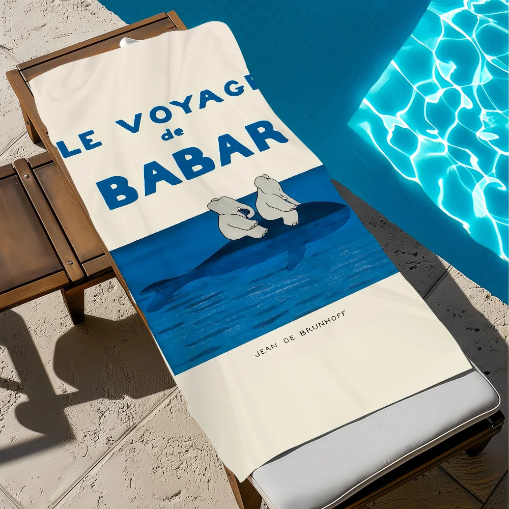 Babar Elephant Beach Towel – Quick Dry Soft Pool & Travel Towel Quick Dry Beach Towel Peaceful Pleasures Health and Wellness z4 STJ150x200CM