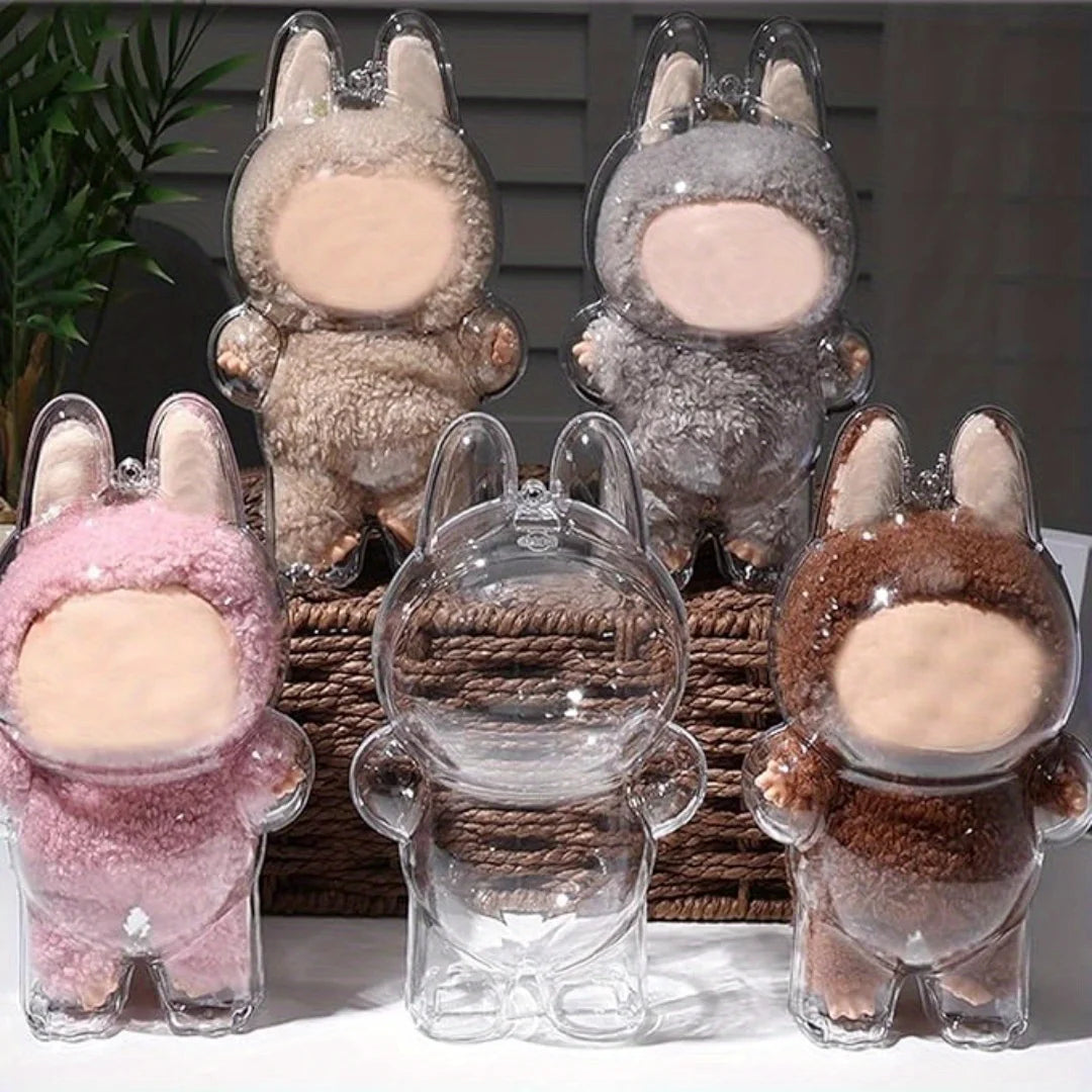 Clear Standing Display Case for Labubu Plush Figure Collector