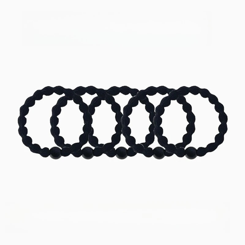 Sporty Hair Ties Strong Hold Elastic Bands 5/10 Pack – Black