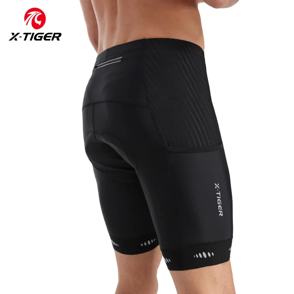 X-TIGER Men's 5D Gel Padded Cycling Shorts with Back Pocket