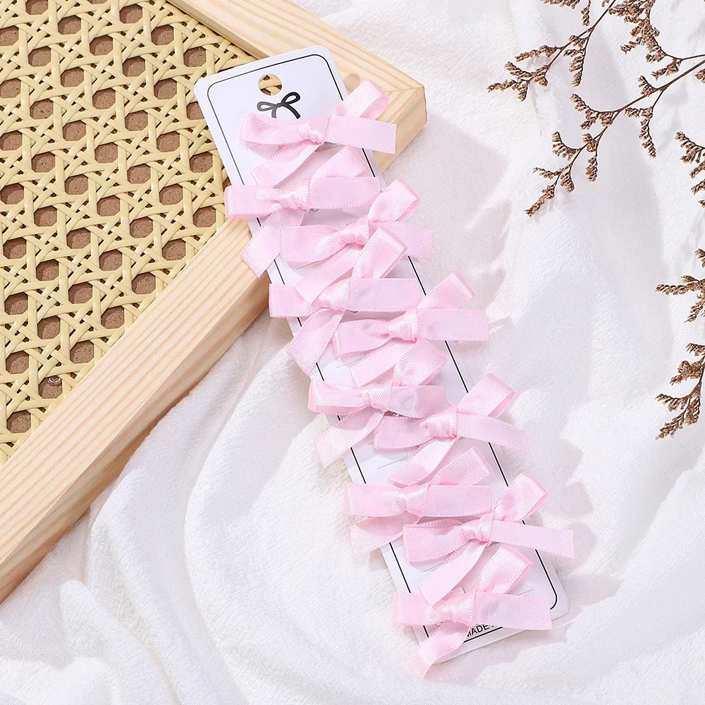 Wholesale Kids Sweet Solid Mini Bowknot Hair Clips Baby Girls Ballet