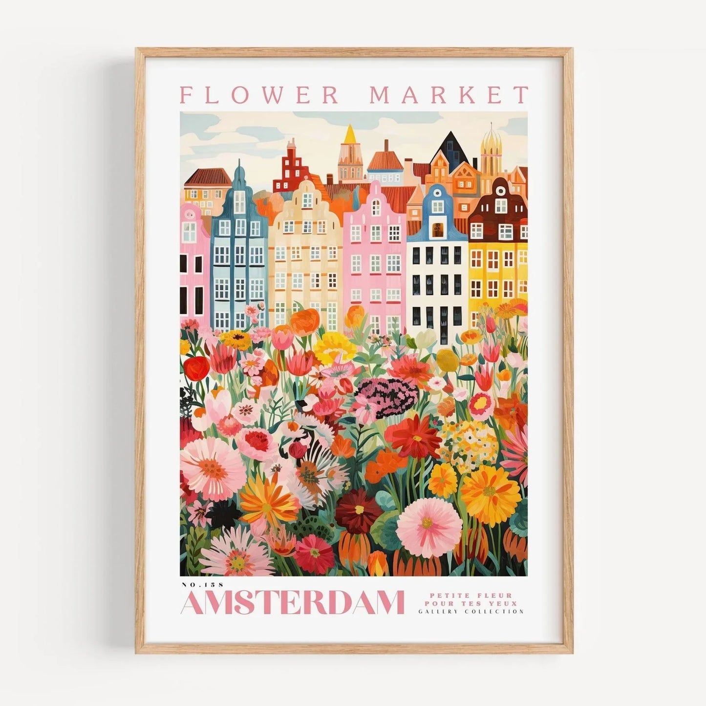 Amsterdam Flower Market Canvas Wall Art | Botanical Boho Print