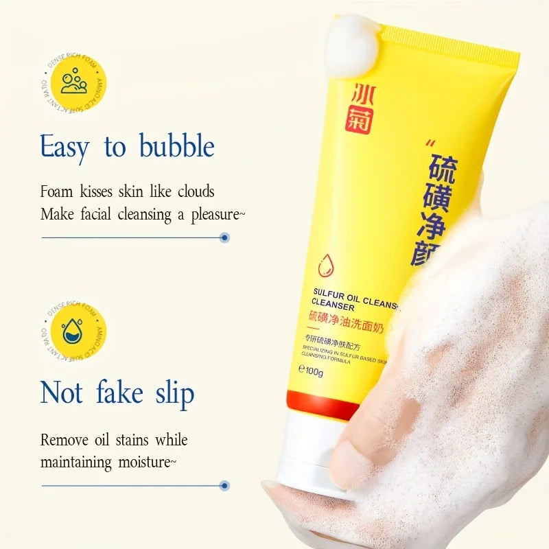 Sulfur Facial Cleanser 100g – Rich Foam Deep Cleansing Face Wash