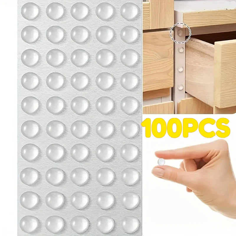 Silicone Anti-Slip Bumper Pads for Cabinets & Drawers | 50/100 Pcs