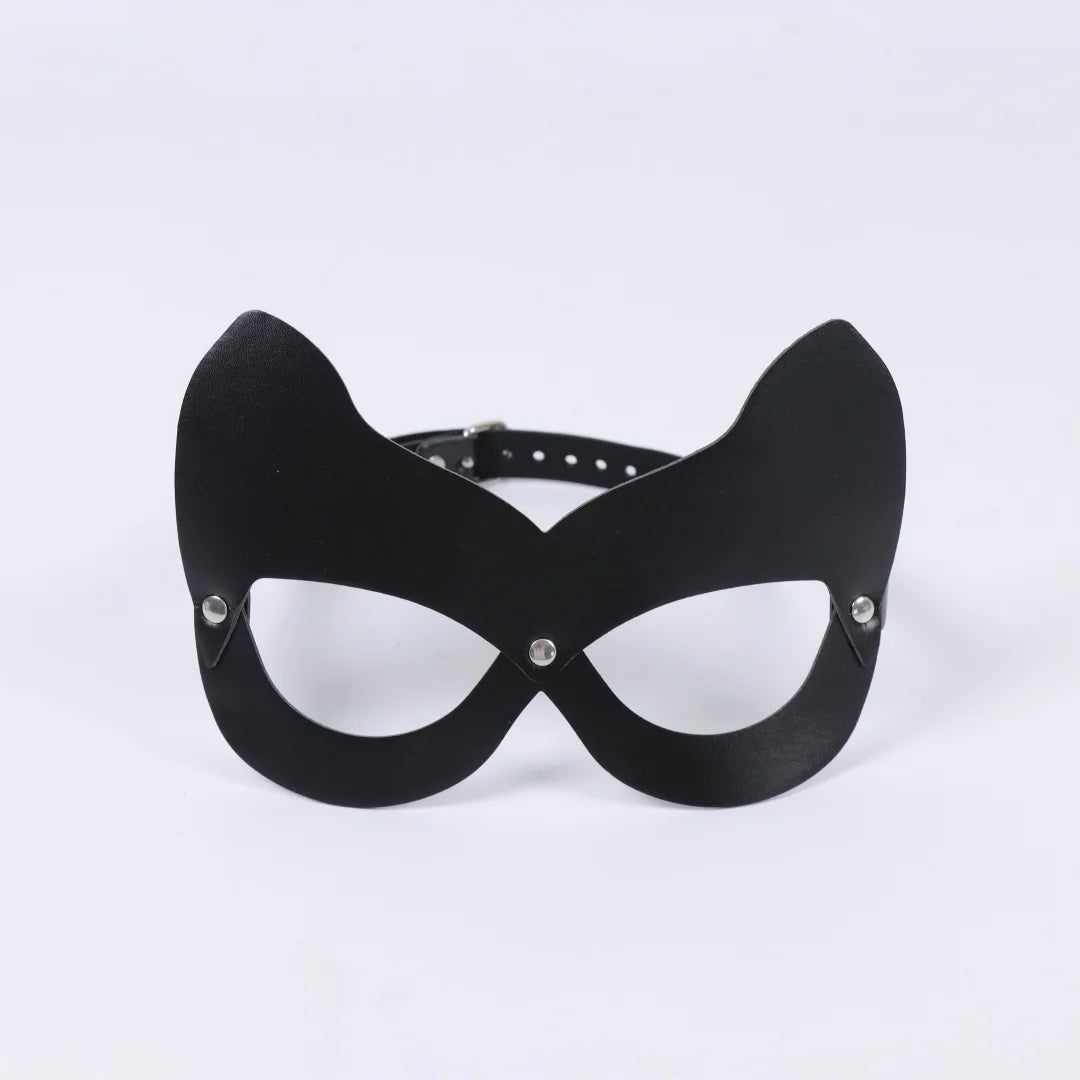 Black Gothic Harajuku Punk Sexy Cat PU Leather Eye Mask Masquerade