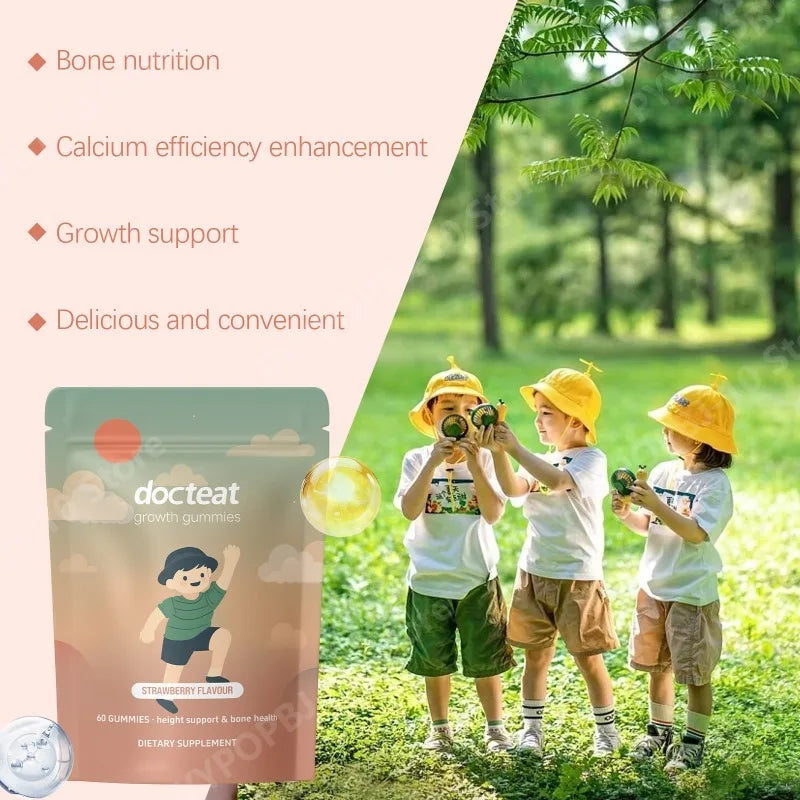 Kids Growth Gummies – Calcium, Vitamin D & K | 60 Gummies