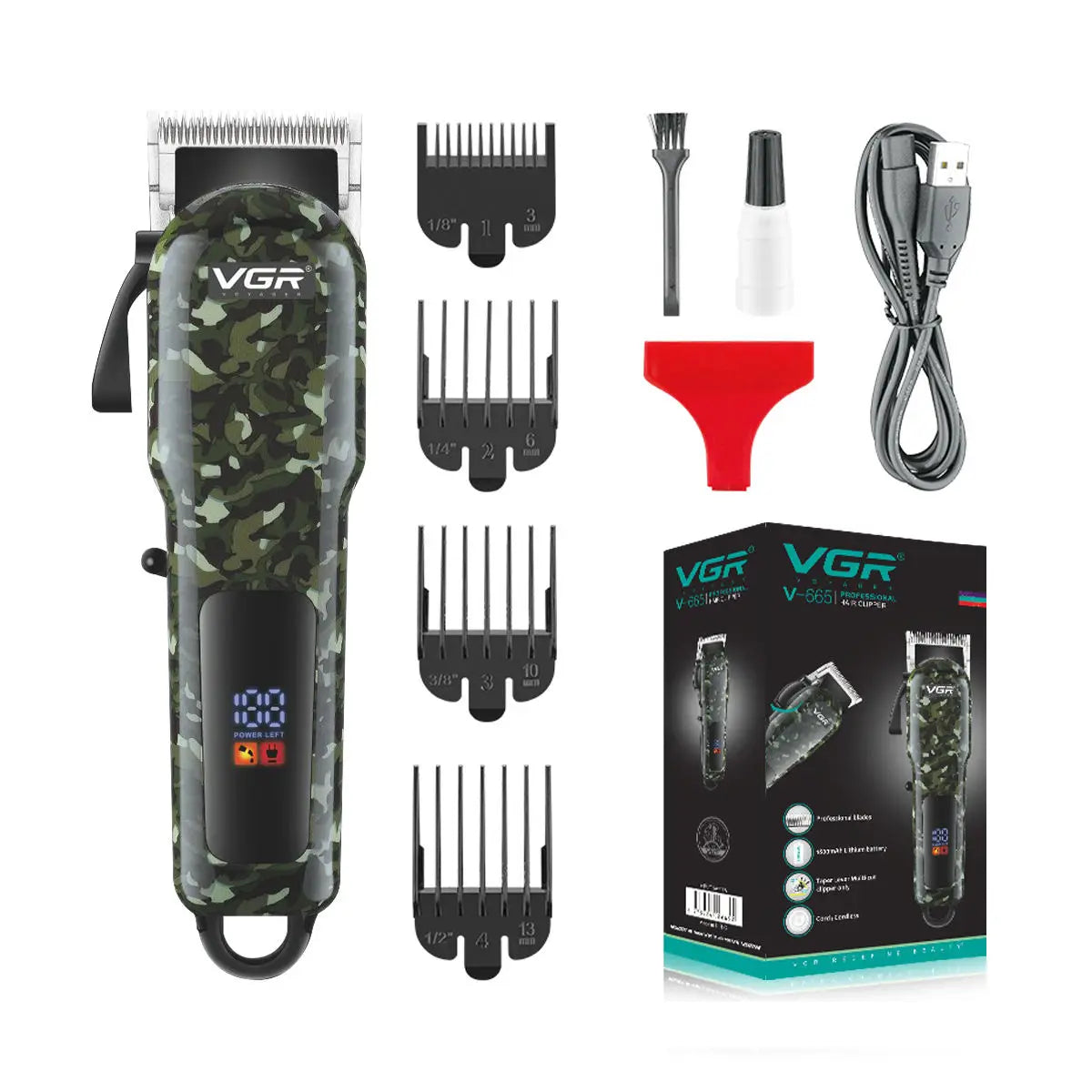 VGR V-665 sharping blade hair cut machine professional electric trimmer rechargeable cordless hair clipper for men Peaceful Pleasures Health and Wellness V-665
