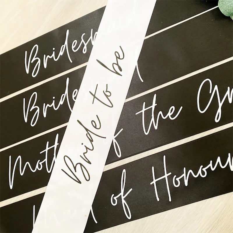 Bridal Sash – Bride, Bridesmaid & Bachelorette Party Sashes Bridal Party Sash Peaceful Pleasures Health and Wellness