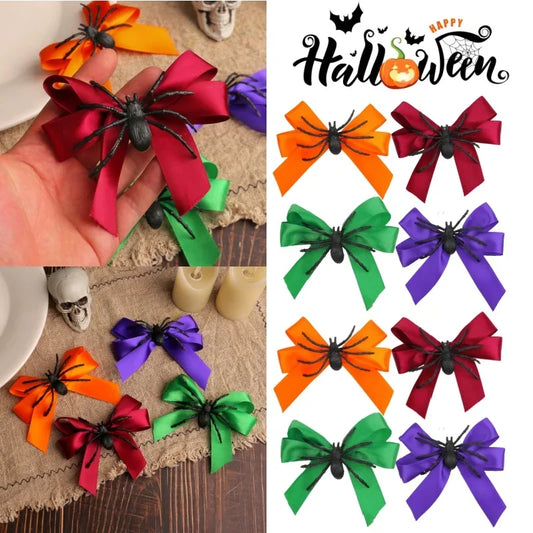 Halloween Spider Bow Hair Clips | Party Cosplay Gift (1–6 Pcs) Halloween Hair Clip Peaceful Pleasures Health and Wellness