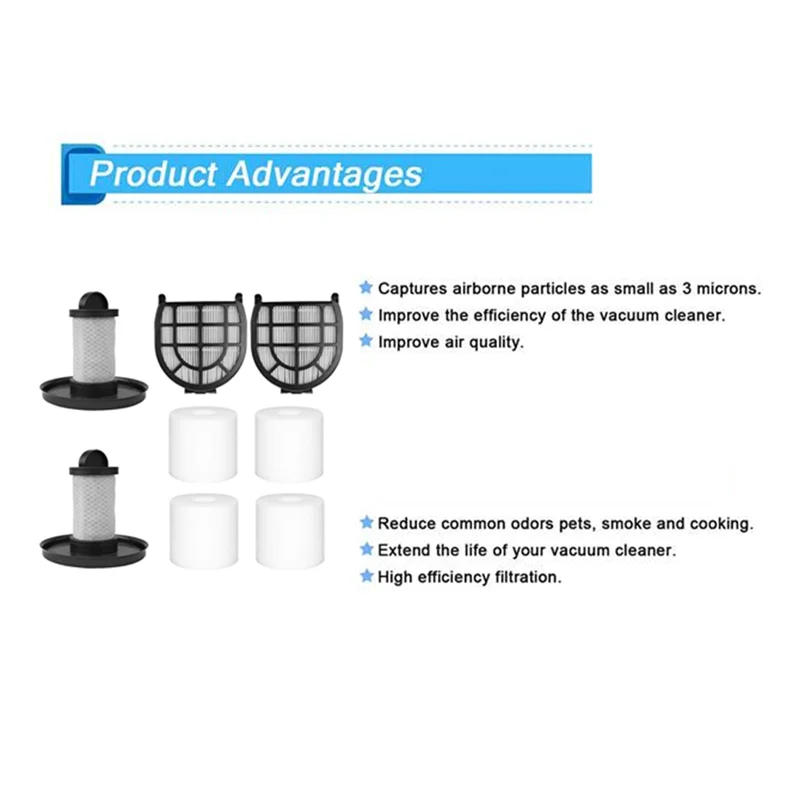 A36T-10PCS Filter Set For Shark LZ600 LZ601 LZ602 Vacuum Cleaner Accessories Replacement Front And Rear Filter Cotton Peaceful Pleasures Health and Wellness