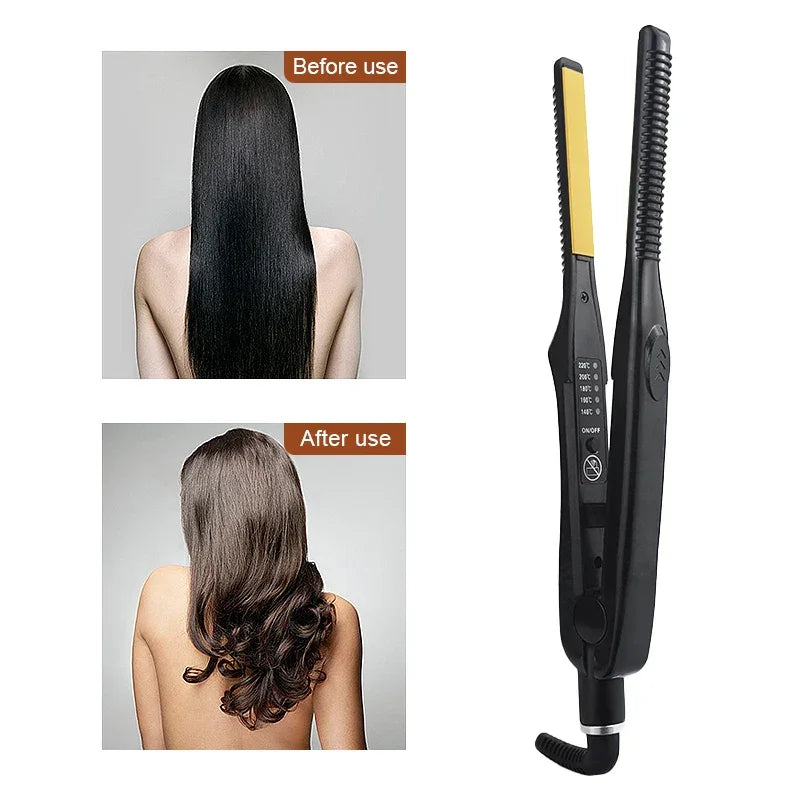 3/10 Pencil Flat Iron Mini Hair Straightener Fast Heating Beard Straightening Iron Small Flat Iron For Short Hair Straightener Peaceful Pleasures Health and Wellness