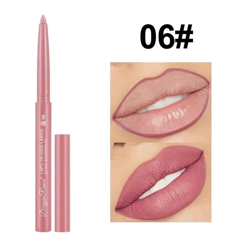 12-Color Waterproof Matte Lip Liner Pencil Set – Long-Lasting
