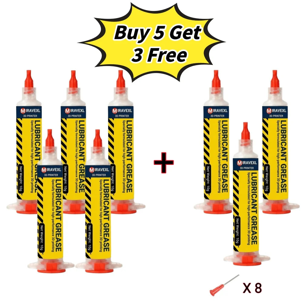 MIRAVEXL 3D Printer Grease White Lube for Lead Screws Linear Rails Rods Smooth Printing Noise Reduction Maintenance Kit Peaceful Pleasures Health and Wellness 8PCS